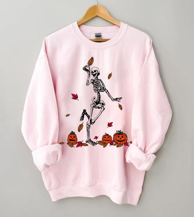 Fall funny Skeleton Halloween Sweatshirt - prettyspeach
