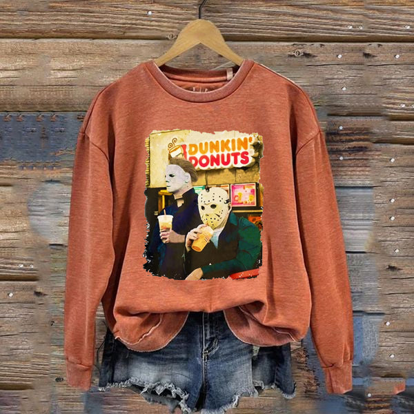 Michael Myers Jason Voorhees Dunkin Donuts Sweat Sweatshirt