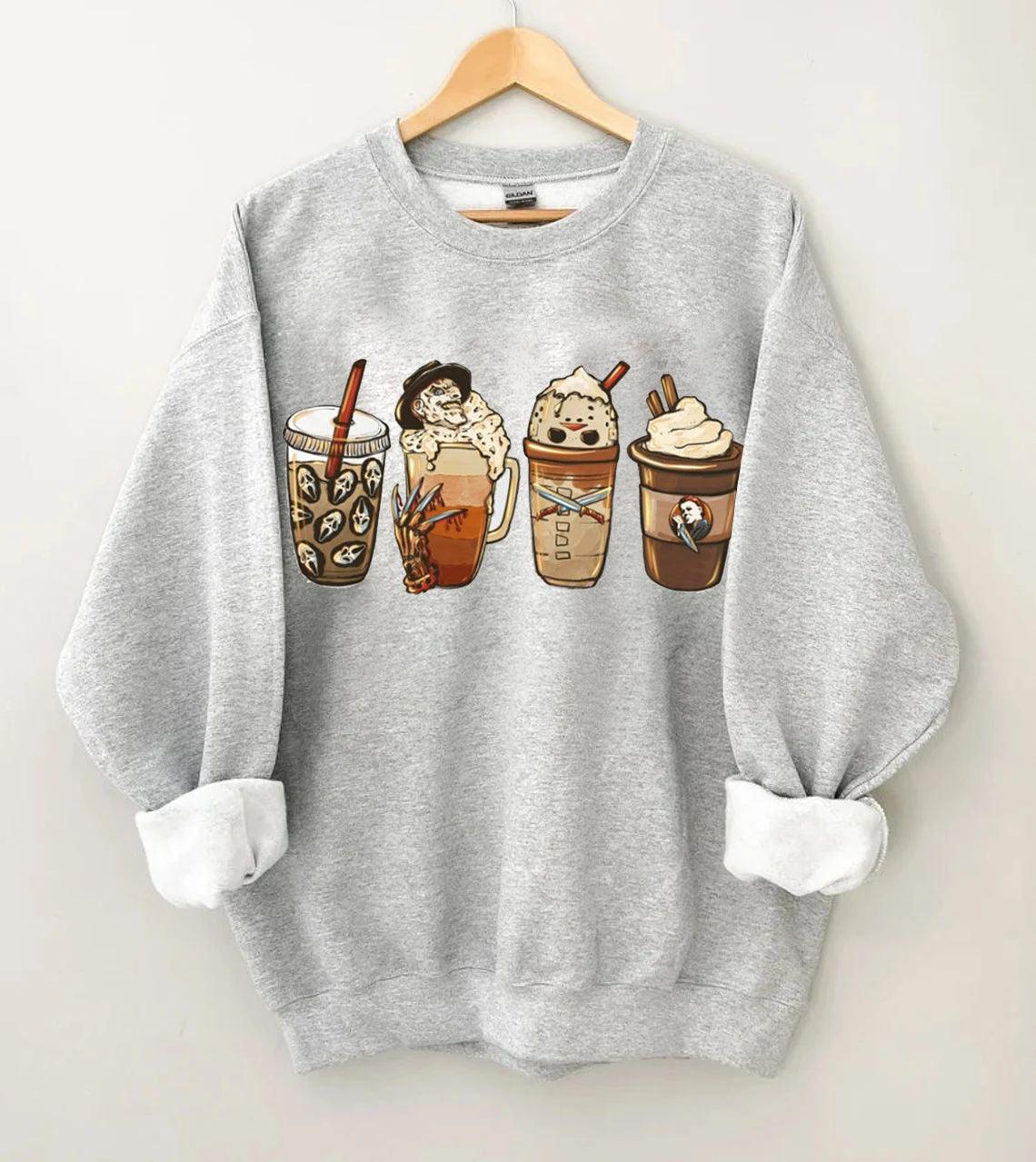 Spooky Coffee Halloween Sweatshirt - prettyspeach