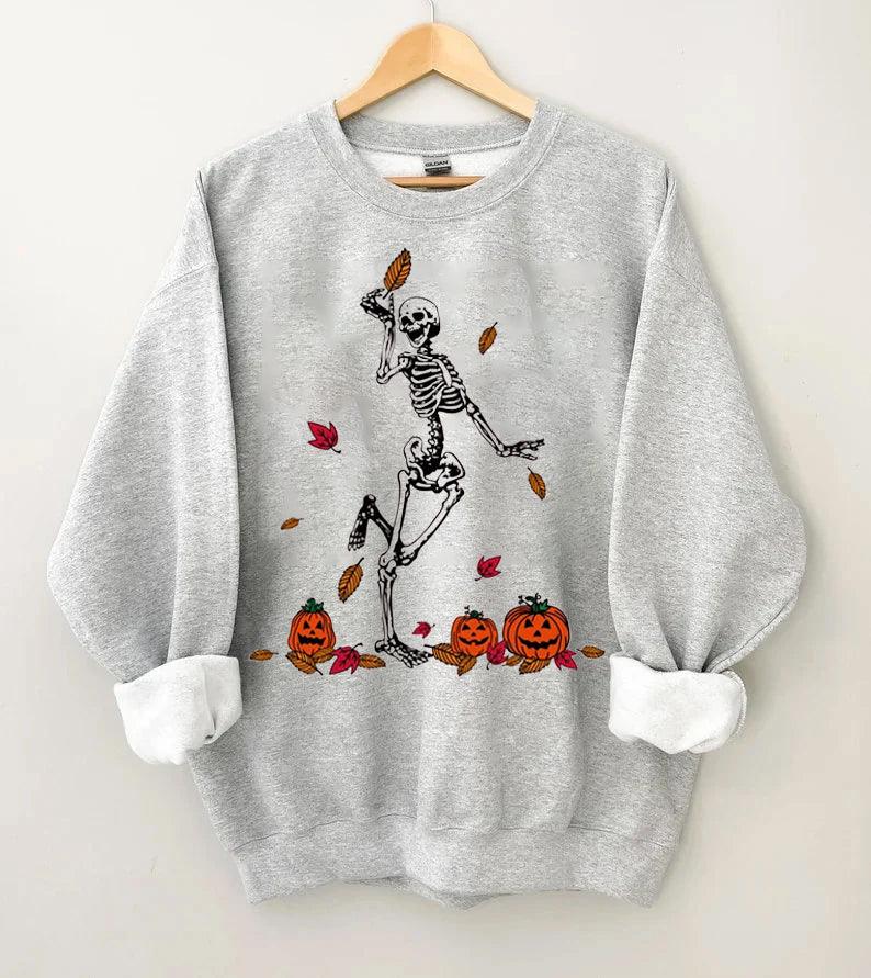 Fall funny Skeleton Halloween Sweatshirt - prettyspeach