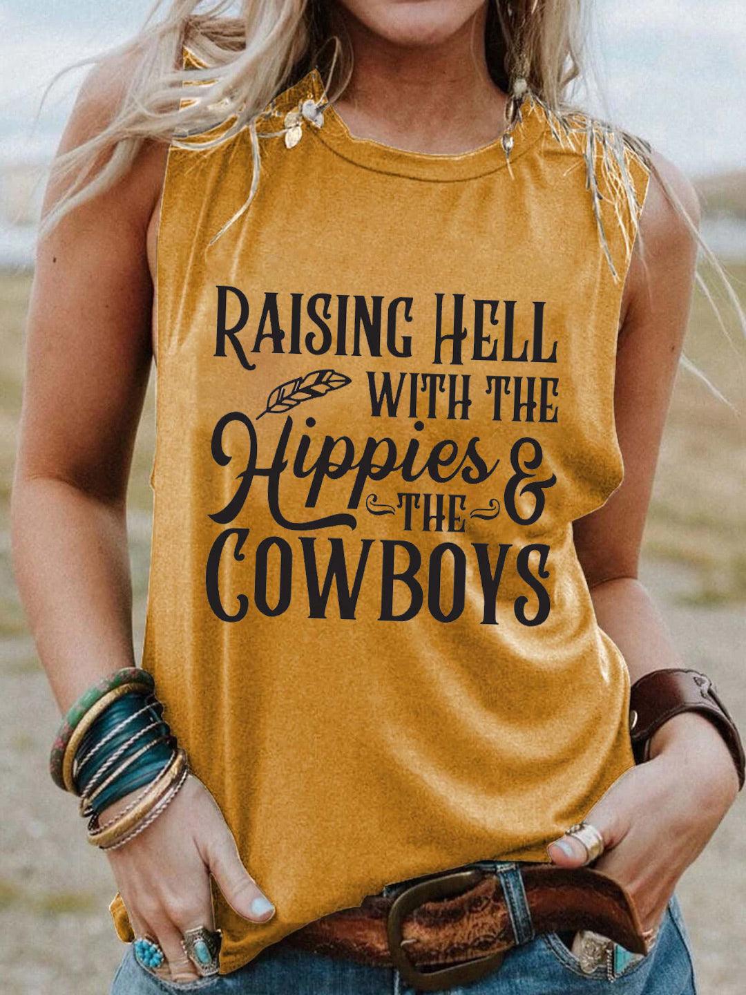Raising Hell With The Hippies And The Cowboys Tank - prettyspeach