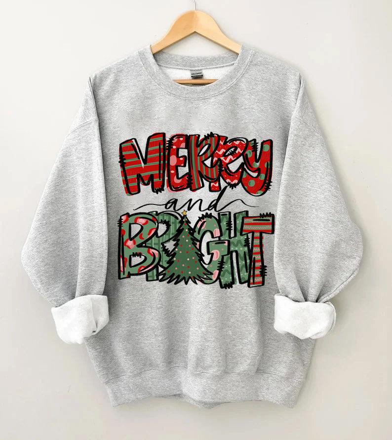 Merry And Bright Sweatshirt - prettyspeach