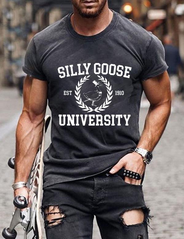 Silly Goose University Man T-Shirt - prettyspeach
