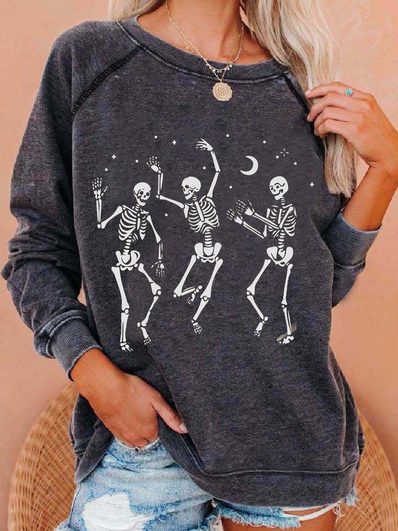 Funny Dancing Skeletons Halloween Sweatshirt - prettyspeach