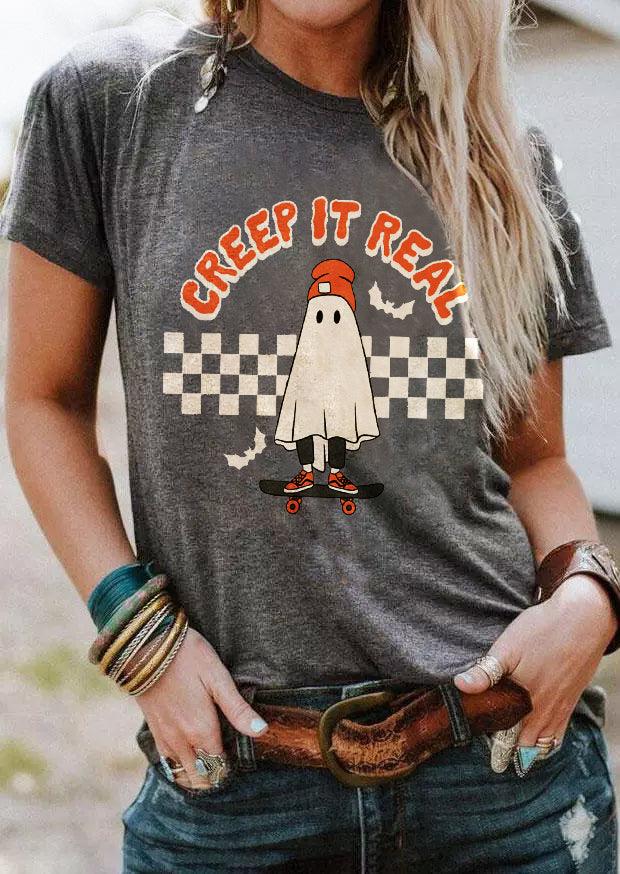 Retro Halloween Creep it Real T-Shirt - prettyspeach