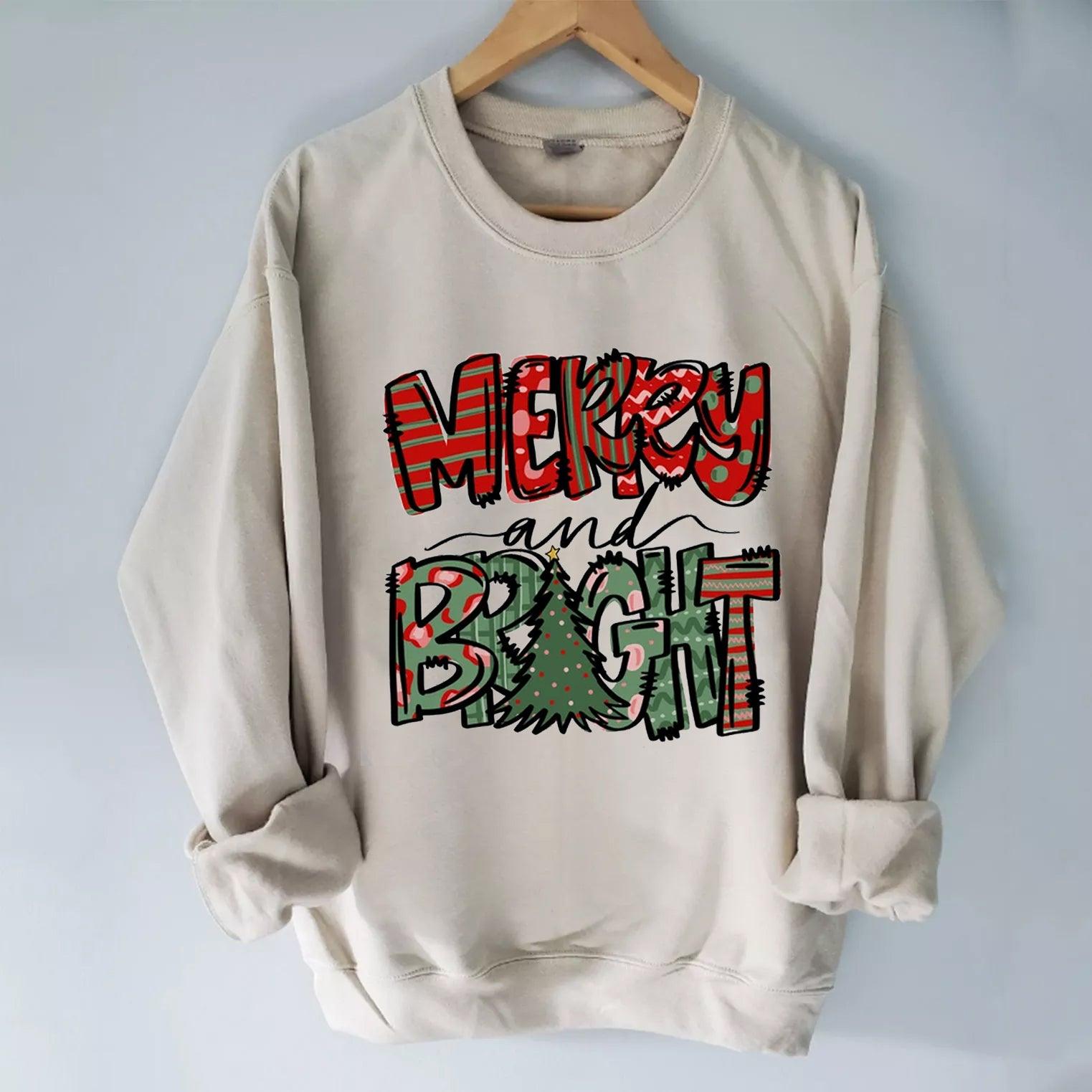 Merry And Bright Sweatshirt - prettyspeach