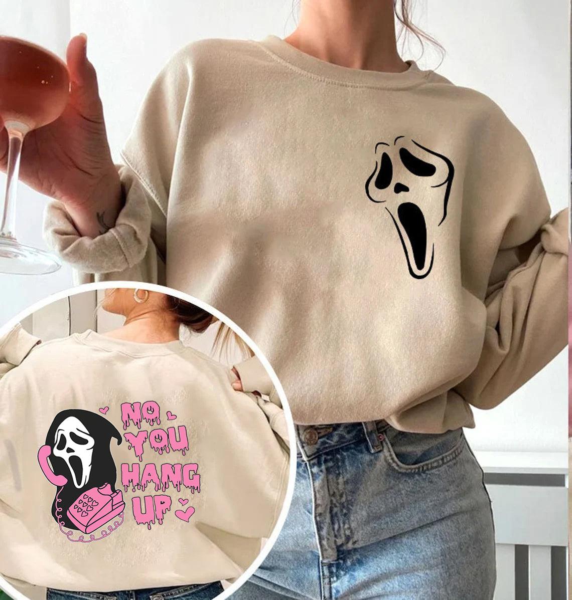 2 Sided Ghost Face Sweatshirt - prettyspeach